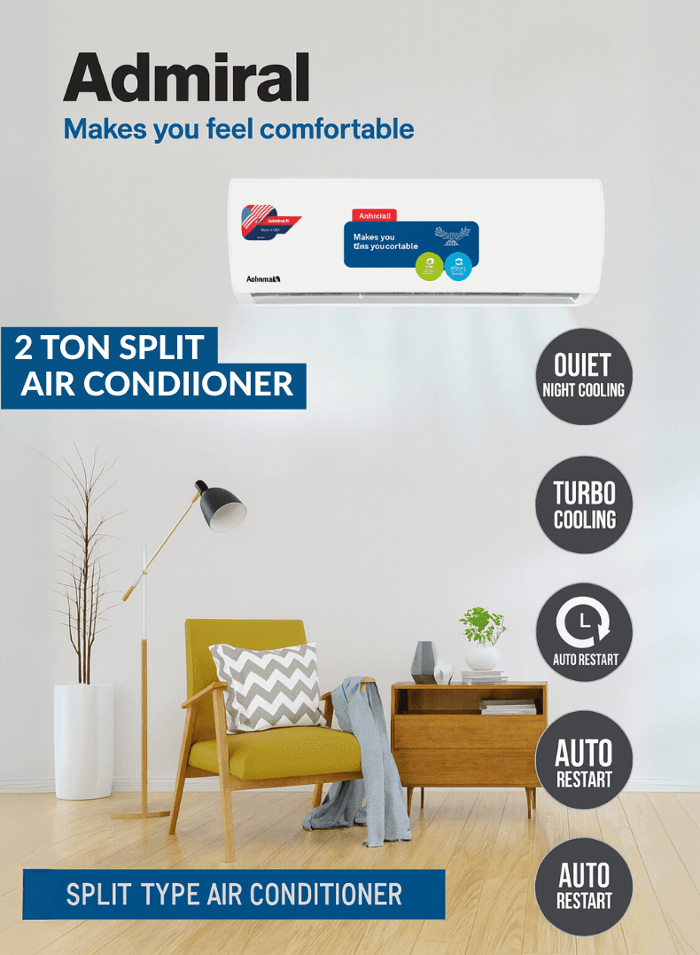ADMIRAL ADS24T3T3CPCA wall mounted split AC