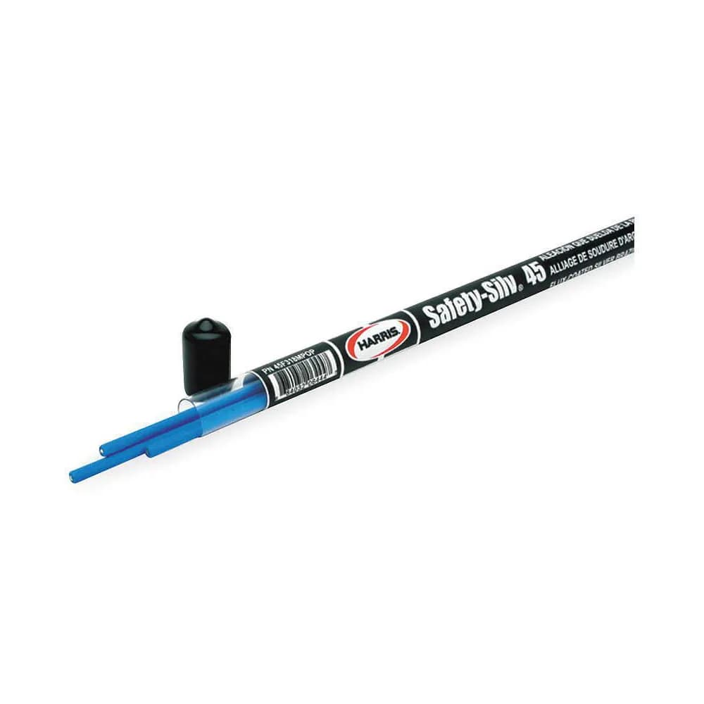 Harris Brazing Alloy: High Silver, 45%, BAg-5, 1/16 in x 18 in, Flux-Coated, Safety-Silv 45FC, 3 PK