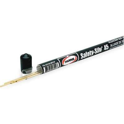 Harris Brazing Alloy: High Silver, 45%, BAg-5, 1/16 in x 18 in, Bare, Safety-Silv 45, 5 PK