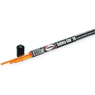 Harris Brazing Alloy: High Silver, 56%, BAg-7, 1/16 in x 18 in, Flux-Coated, Safety-Silv 56FC, 3 PK