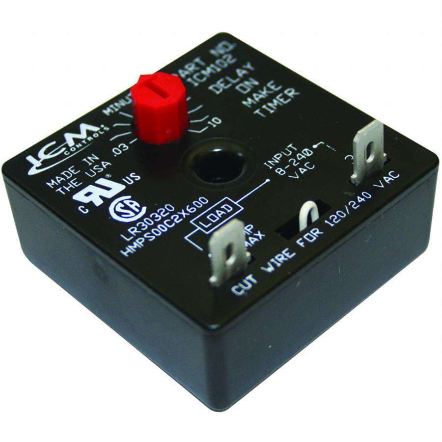ICM Controls ICM102 Delay on Make Timer with .03-10 Minute Adjustable Time Delay, Universal 18-240 VAC
